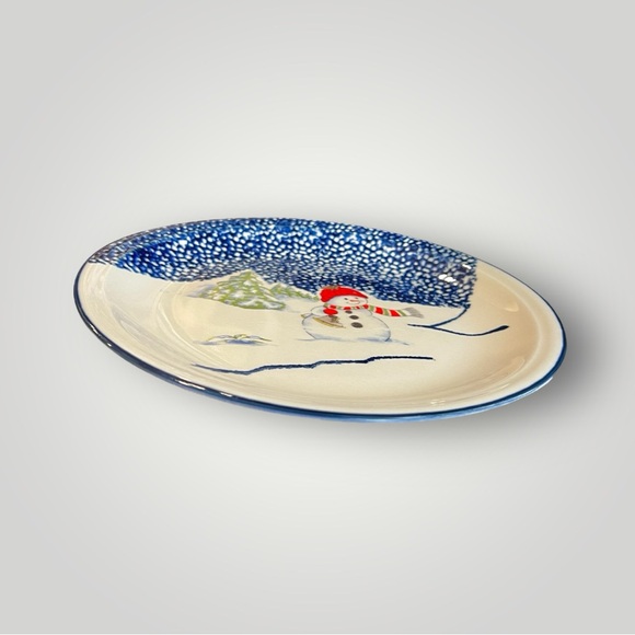 Thomson Pottery Snowman Plate Discontinued Christmas Holiday Collectible Used - Picture 5 of 15